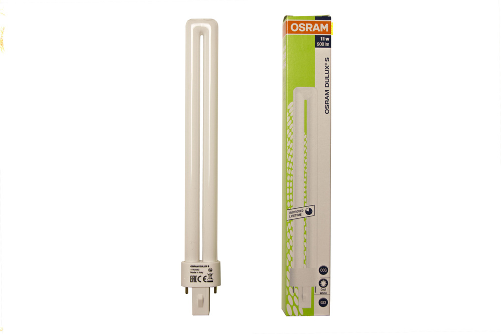 OSRAM Лампа специальная энергосберегающая КЛЛ 11Вт Dulux S 11/840 2p G23 (010618), Нейтральный белый #1