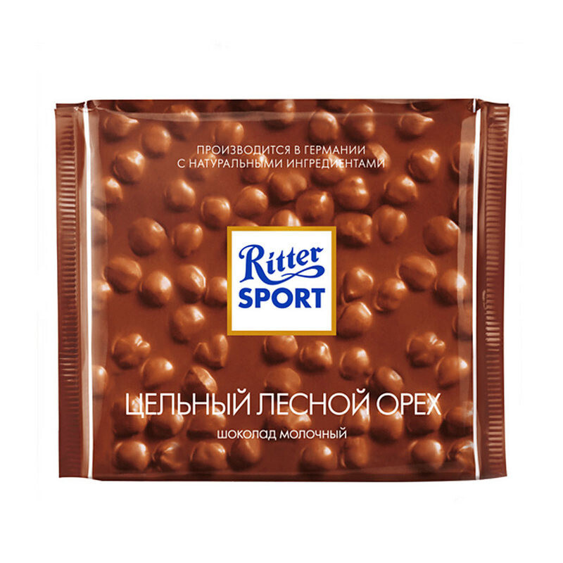 Шоколад Ritter Sport молочный с цельным лесным орехом, 100 г #1