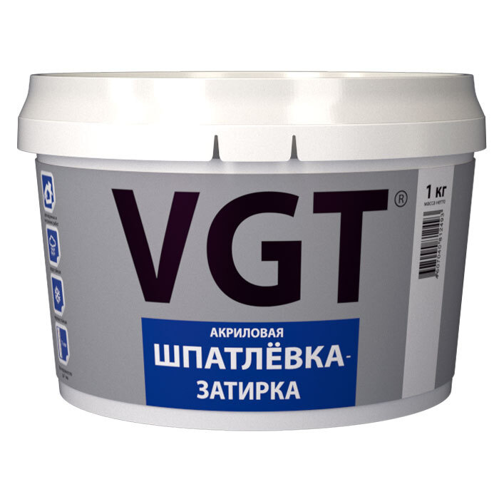 Шпатлевка VGT готовая акриловая затирка, 1кг #1