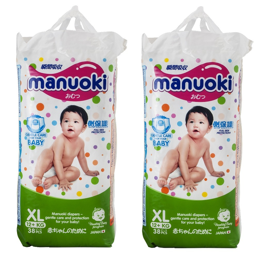 Трусики-подгузники 2 упаковки Manuoki XL (12+ кг) 2*38шт #1