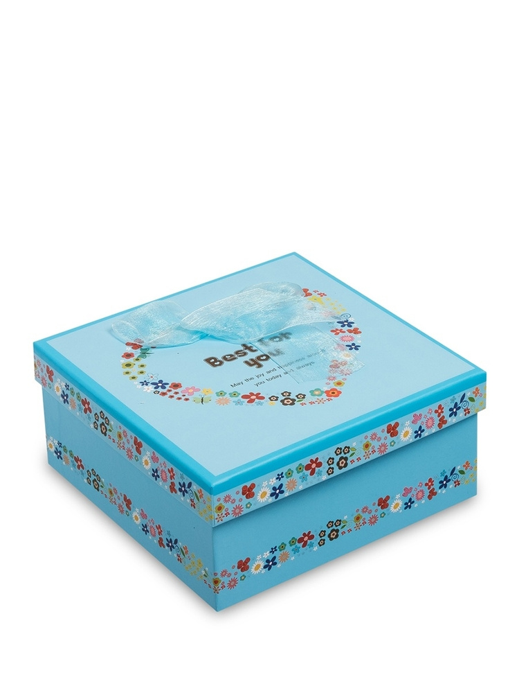 Коробка подарочная "Квадрат" голубой 8*17*17 см #1