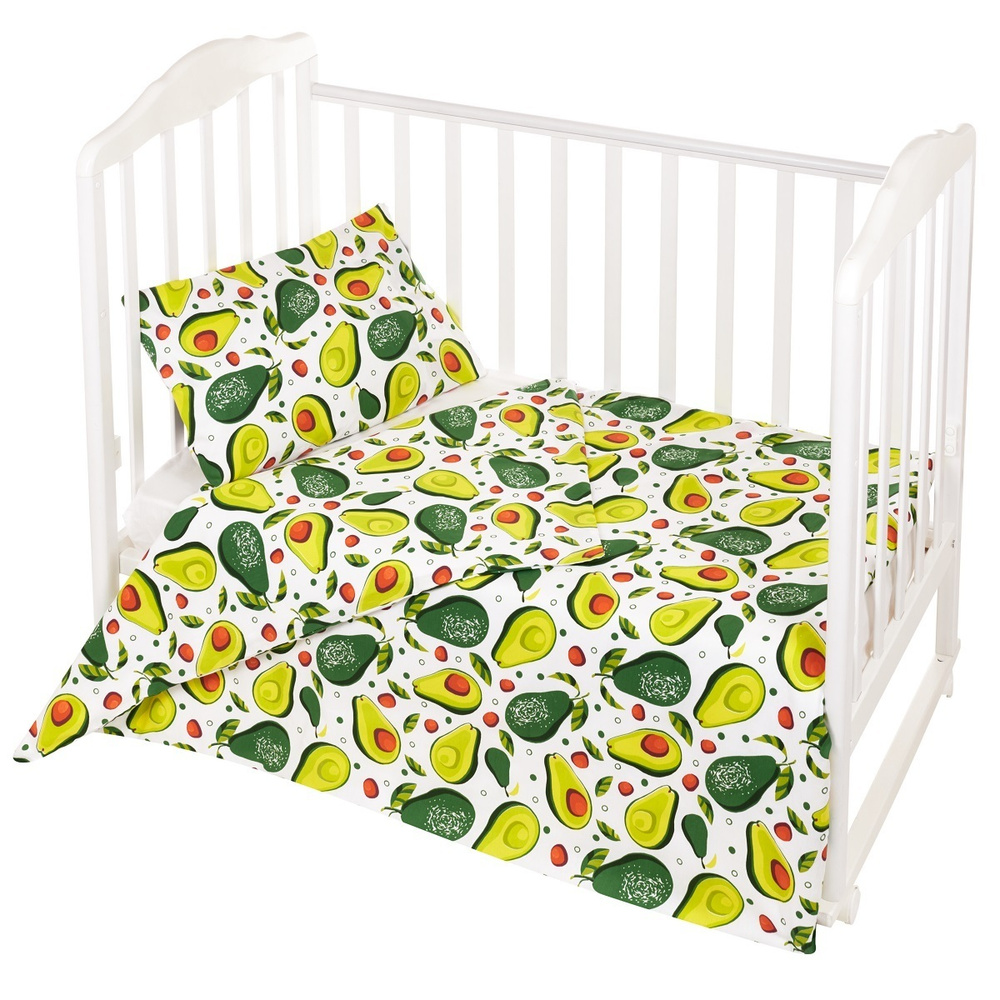 Комплект детского постельного белья Lemony kids Avocado 3 предмета, поплин 100% хлопок, в детскую кроватку #1