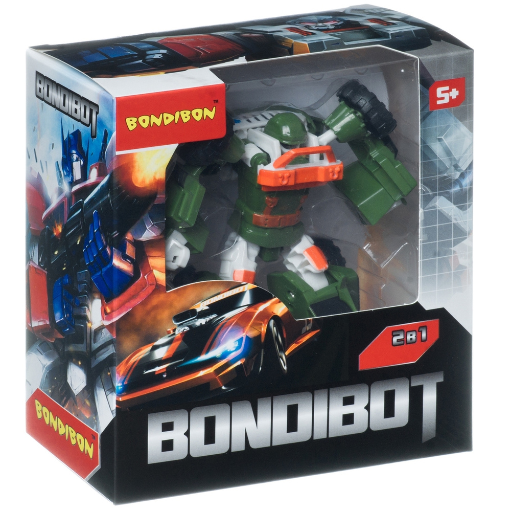 Робот Трансформер 2в1 BONDIBOT машинка зелёный внедорожник Bondibon развивающая игрушка для мальчиков, #1