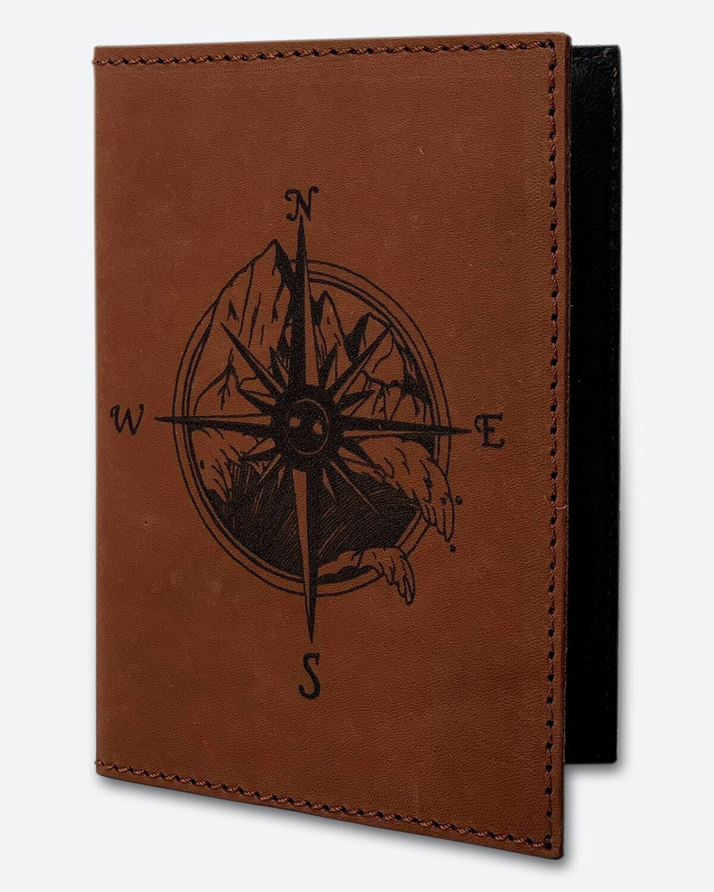 Обложка для паспорта KAZA Компас темно-коричневый #1