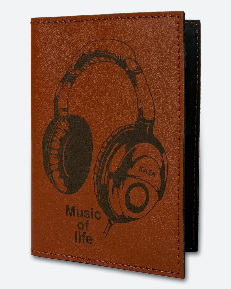 Обложка для паспорта KAZA Меломан "Music of Life" рыжий #1