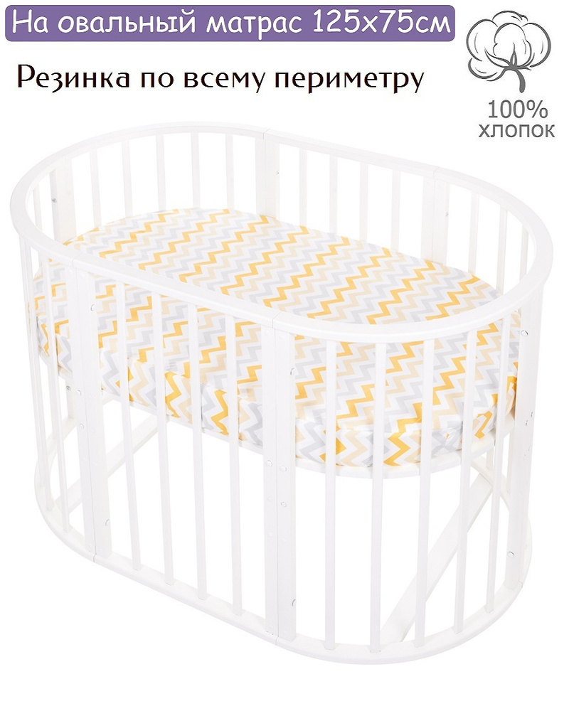 Lemony kids Простыня на резинке, Поплин, 75x125 см #1