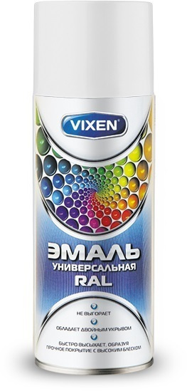 Эмаль универсальная Vixen аэрозоль, ярко-белая RAL 9016 520 мл 6 шт  #1