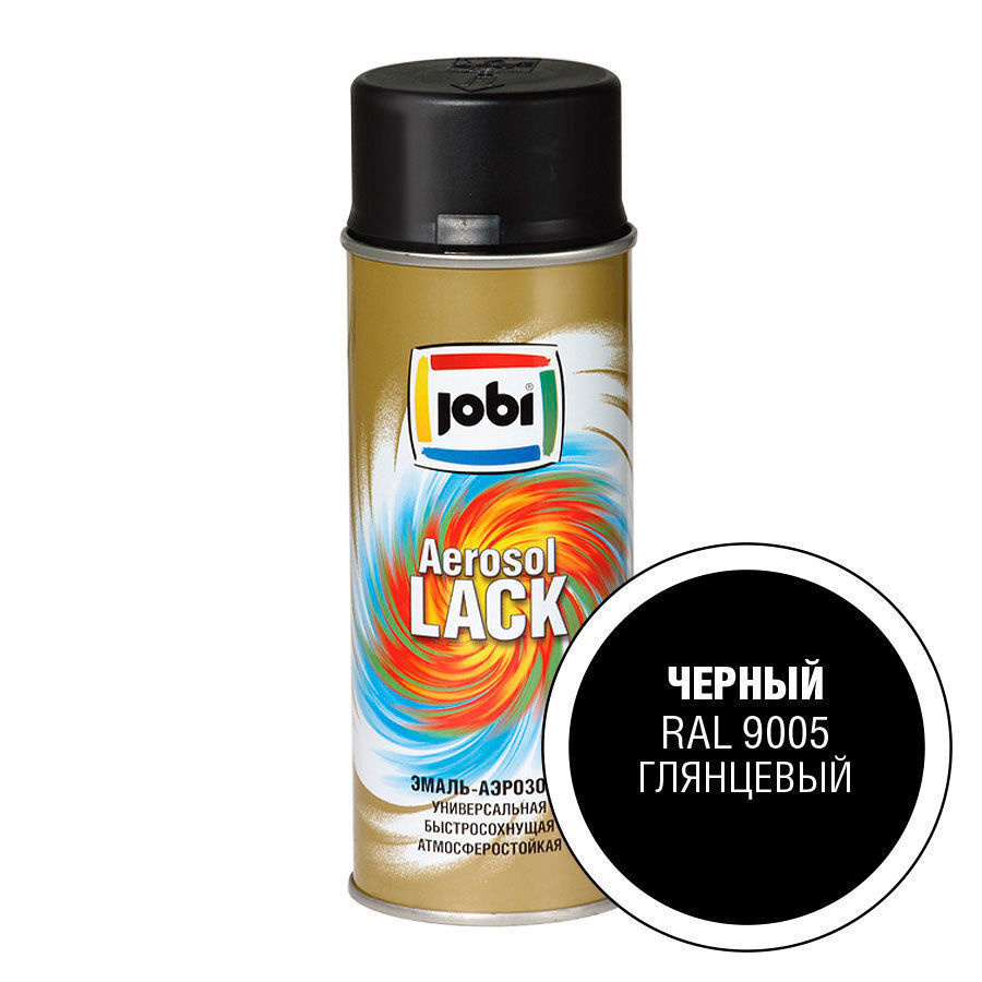 JOBI Эмаль аэрозольная глянцевая черная RAL 9005 (400 мл) #1