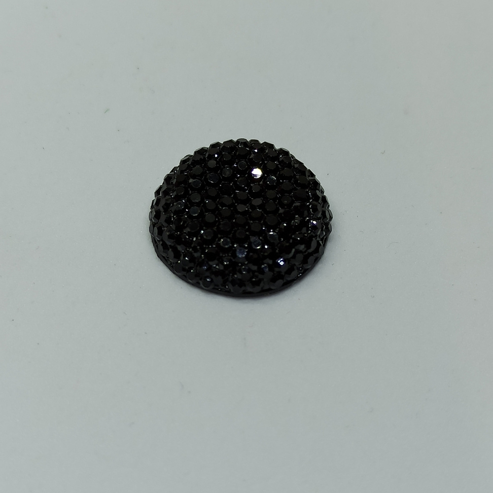 Кабошон круглый, акрил, 20 мм, цвет №02 черный, 25 штук #1