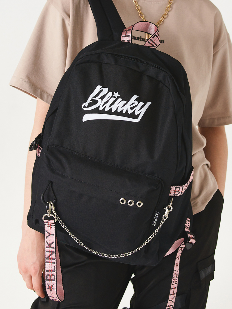 Рюкзак стильный молодежный модный крутой с лентами школьный городской девушки тренд  #1