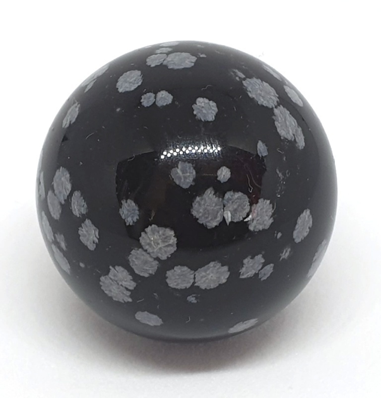 Шар из обсидиана снежного 25-29,9 мм, черно-серый, природный камень минерал Balance4life, обсидиан снежный #1