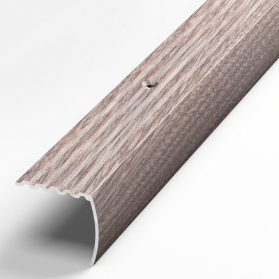 Порожек для напольных покрытий 30x27 мм, длина 2,7 м, профиль-уголок алюминиевый Лука ПУ 04, декор дуб #1