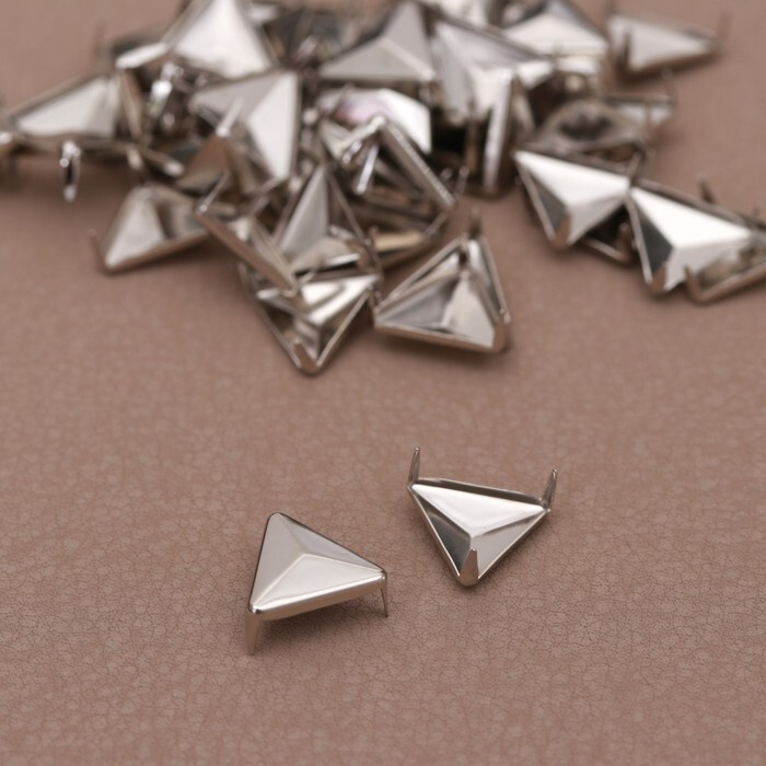 Хольнитен "Треугольник", 12 х 12 мм, 4 крепления, 50 шт, цвет серебряный  #1
