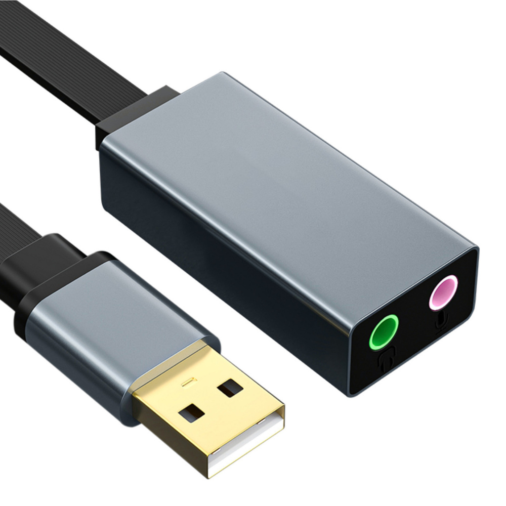 Внешняя звуковая карта USB TELECOM юсб переходник на Jack 3.5 джек для компьютера ноутбука ПК прослушивания #1