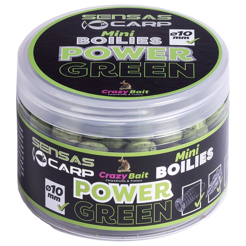 Мини бойлы тонущие Sensas CRAZY BAIT POWER GREEN 10мм 0.08кг (45804) #1