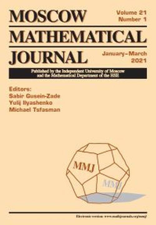 Moscow Mathematical Journal № 1/2021. № 1/2021 #1
