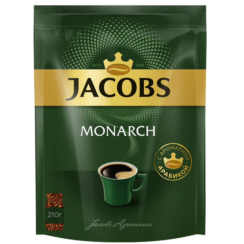 Кофе растворимый Jacobs "Monarch", сублимированный, мягкая упаковка, 210г  #1