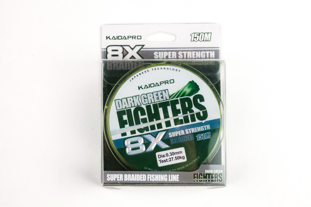 KAIDA Плетеный шнур FIGHTERS 8X dark green PX841-30 150м 0,30мм плетенка кайда  #1