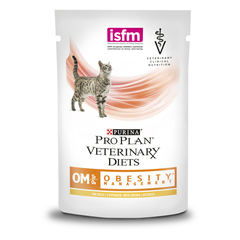 Влажный корм для кошек Pro Plan Veterinary Diets OM при ожирении с курицей 85 г х 10 шт  #1