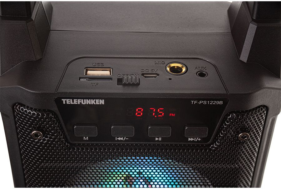 Колонка порт. Telefunken TF-PS1229B черный 8W 1.0 BT/3.5Jack/USB 10м 1200mAh (TF-PS1229B(ЧЕРНЫЙ))  #1