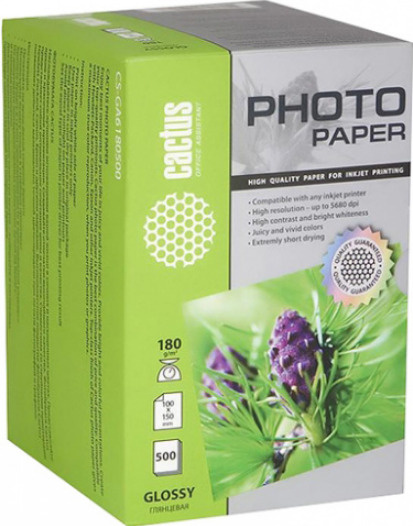 Фотобумага Cactus CS-MA6180500 A6, белая, матовая, односторонняя, 180 г/м2, 500 листов для струйной печати #1