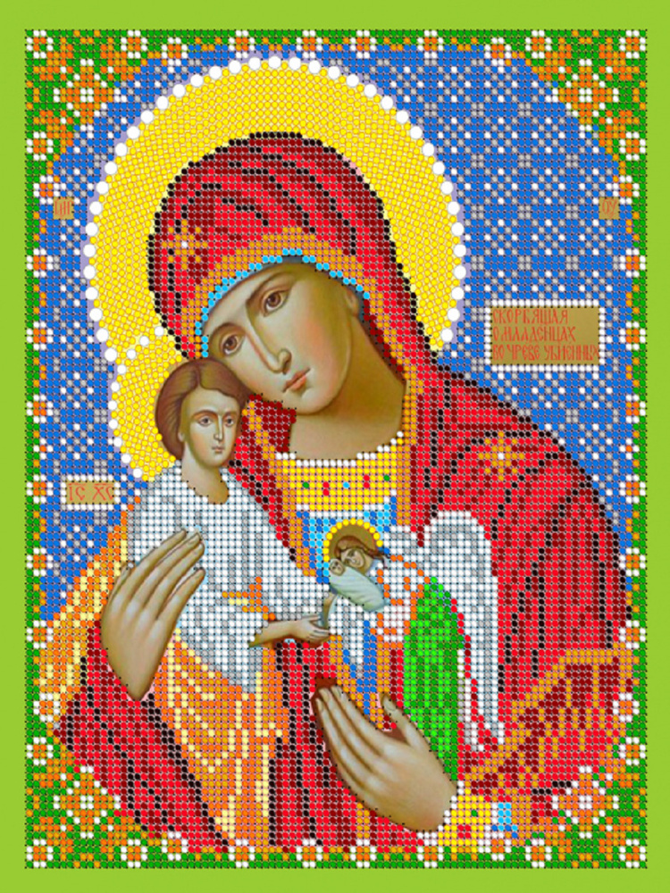 Набор для вышивания "Светлица" чешский бисер, икона Скорбящая Богородица об убиенных во чреве, 19х24 #1