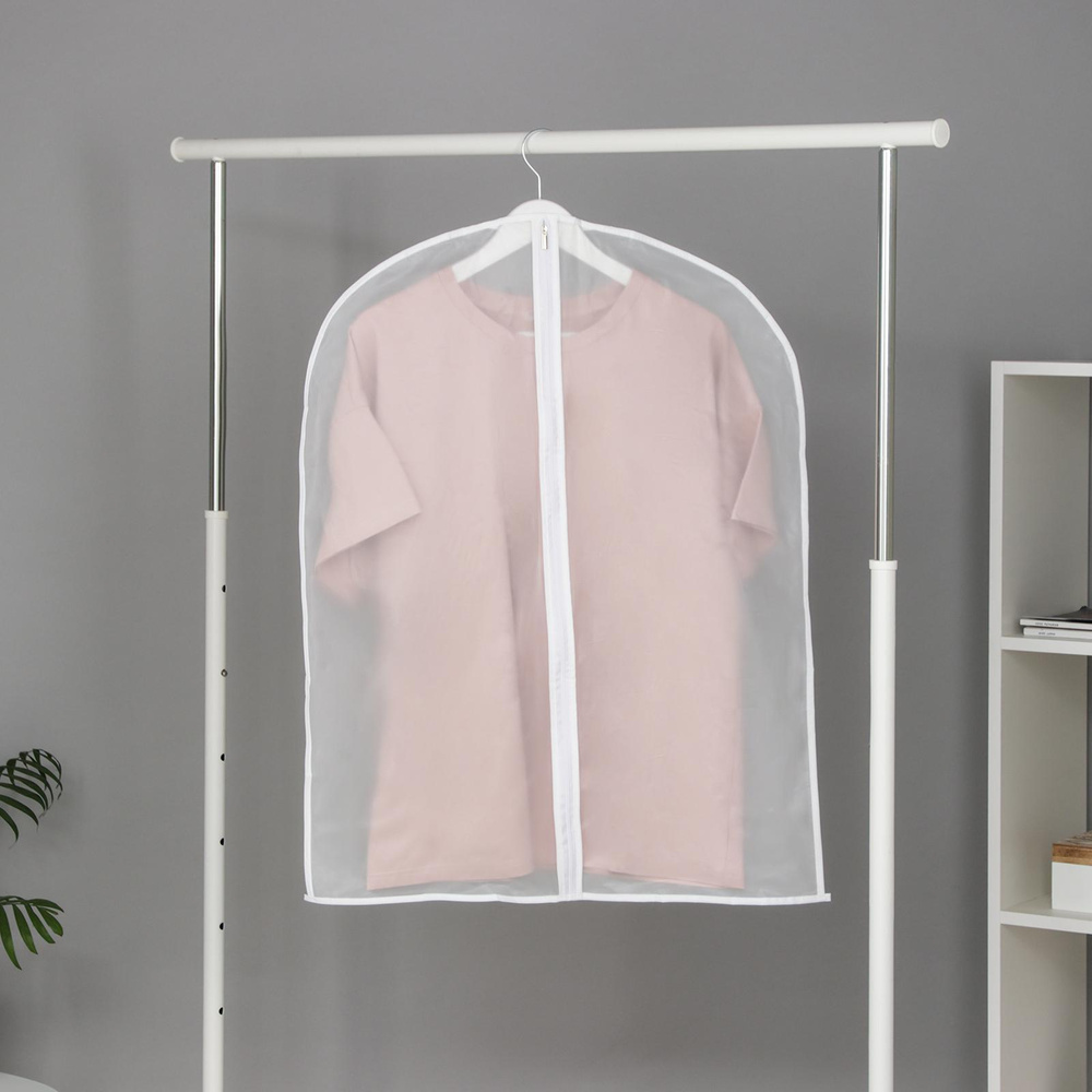 Чехол для одежды плотный Доляна, размер 60х80 см, PEVA, цвет белый  #1