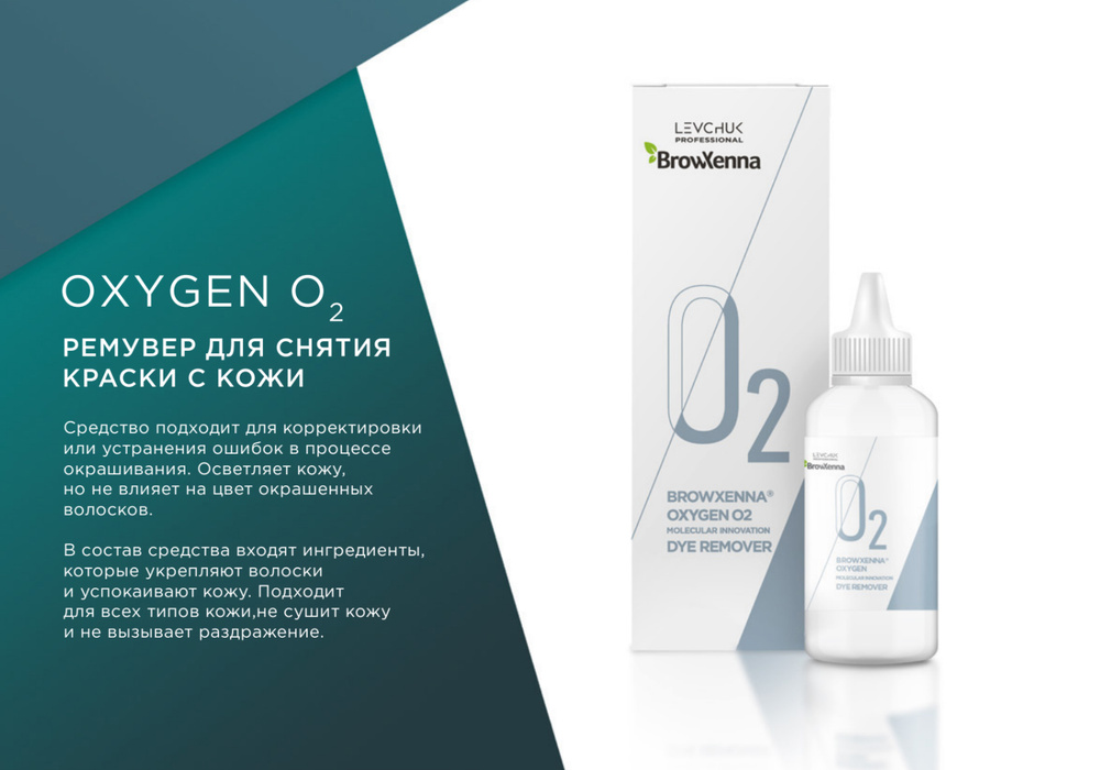 BrowXenna (Brow Henna) Тоник (ремувер) для снятия краски с кожи OXYGEN O2 BrowXenna, 35 мл  #1