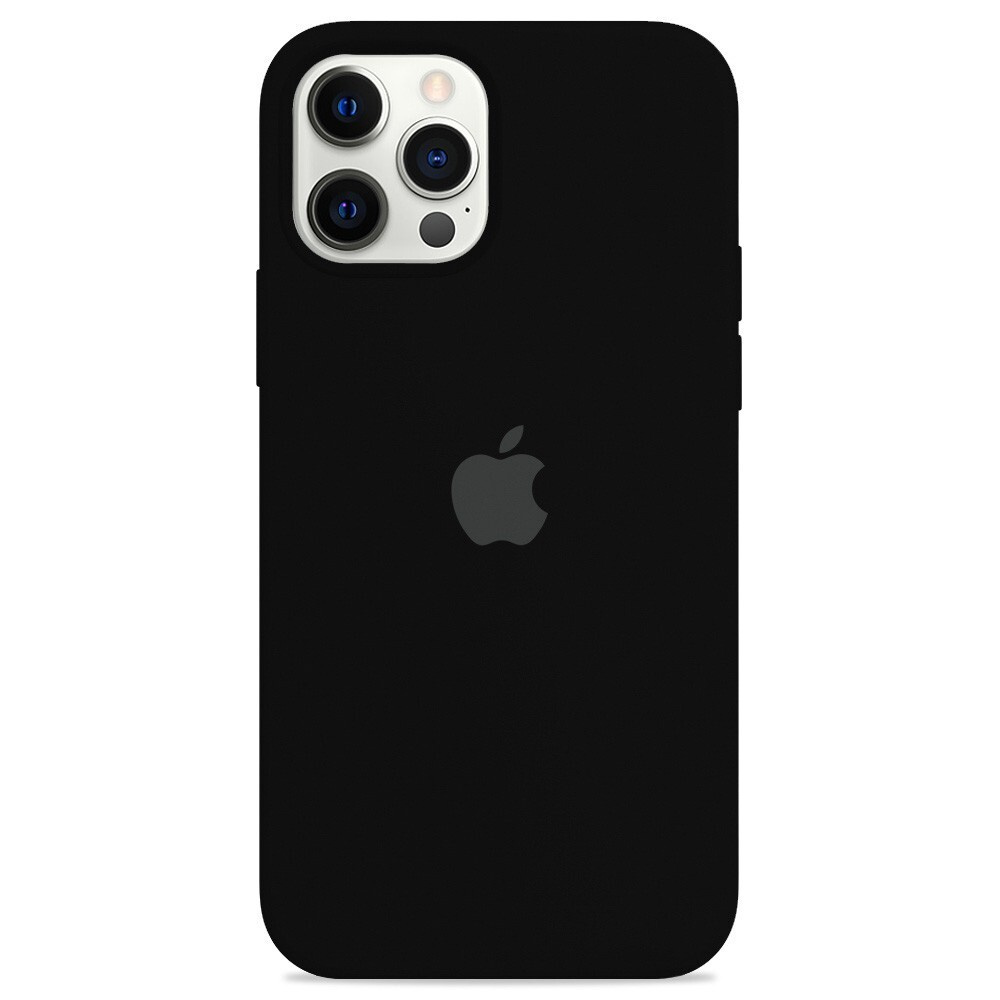 Силиконовый чехол для смартфона Silicone Case на iPhone 14 PRO MAX / Айфон 14 ПРО МАКС с логотипом, черный #1