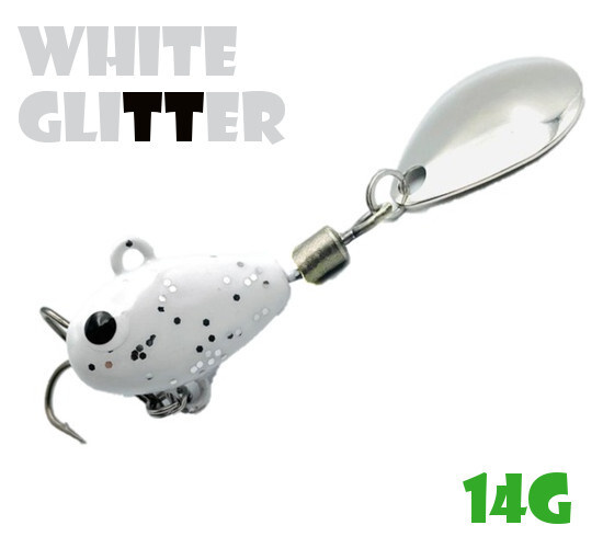 Тейл-Спиннер Uf-Studio Hurricane 14g #White Glitter #1