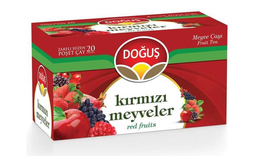 Турецкий ягодно-фруктовый чай в пакетиках " алое ассорти", "Dogus", Kirmizi meyveler, 40гр (20пак по #1