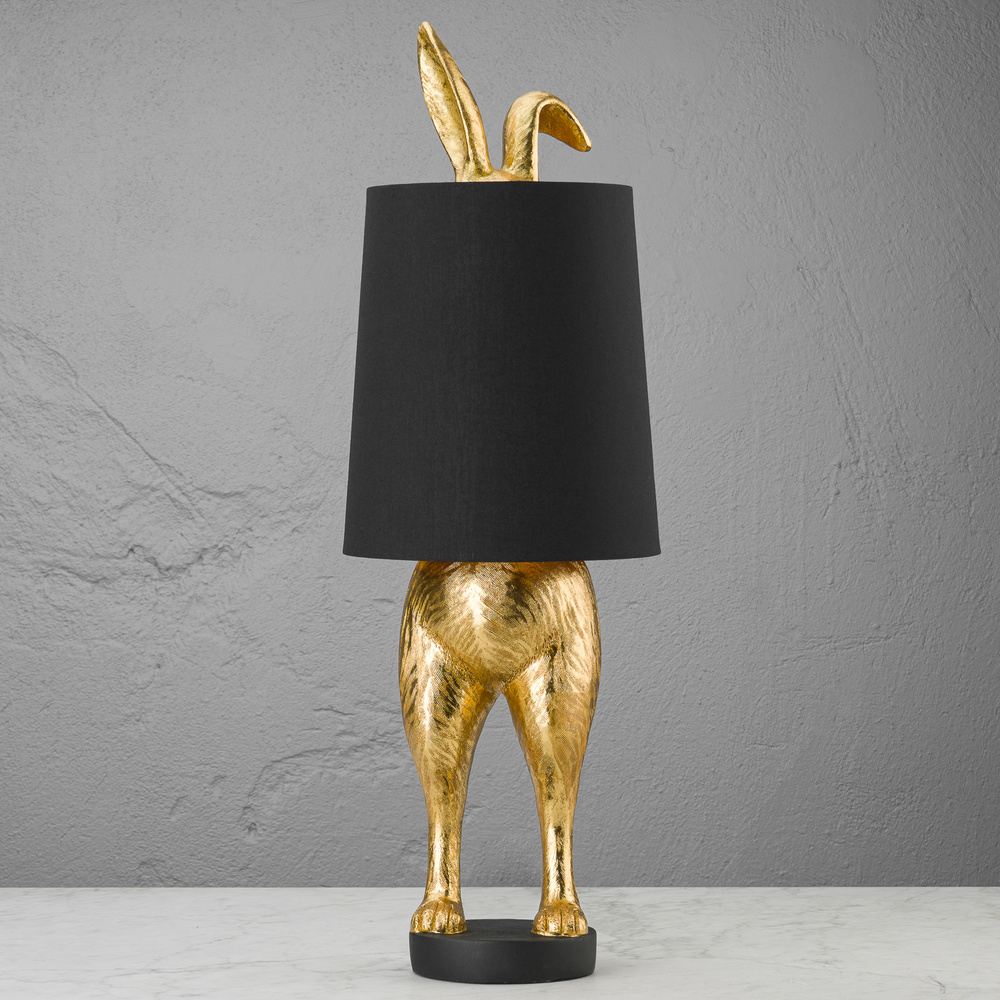 Настольная лампа Table Lamp Hiding Bunny Gold Black #1