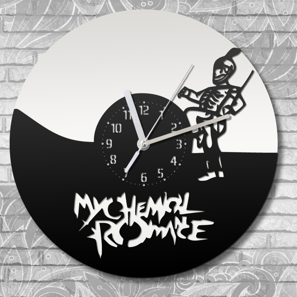 Настенные часы деревянные бесшумные музыка my chemical romance mcr мкр - 563  #1