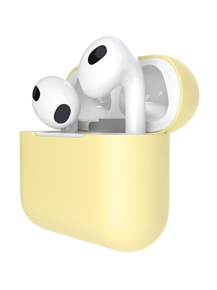 SSY, Чехол для AirPods 3, Силиконовый кейс на Аирподс 3, Кейс на наушники Айрподс 3, лимонный  #1