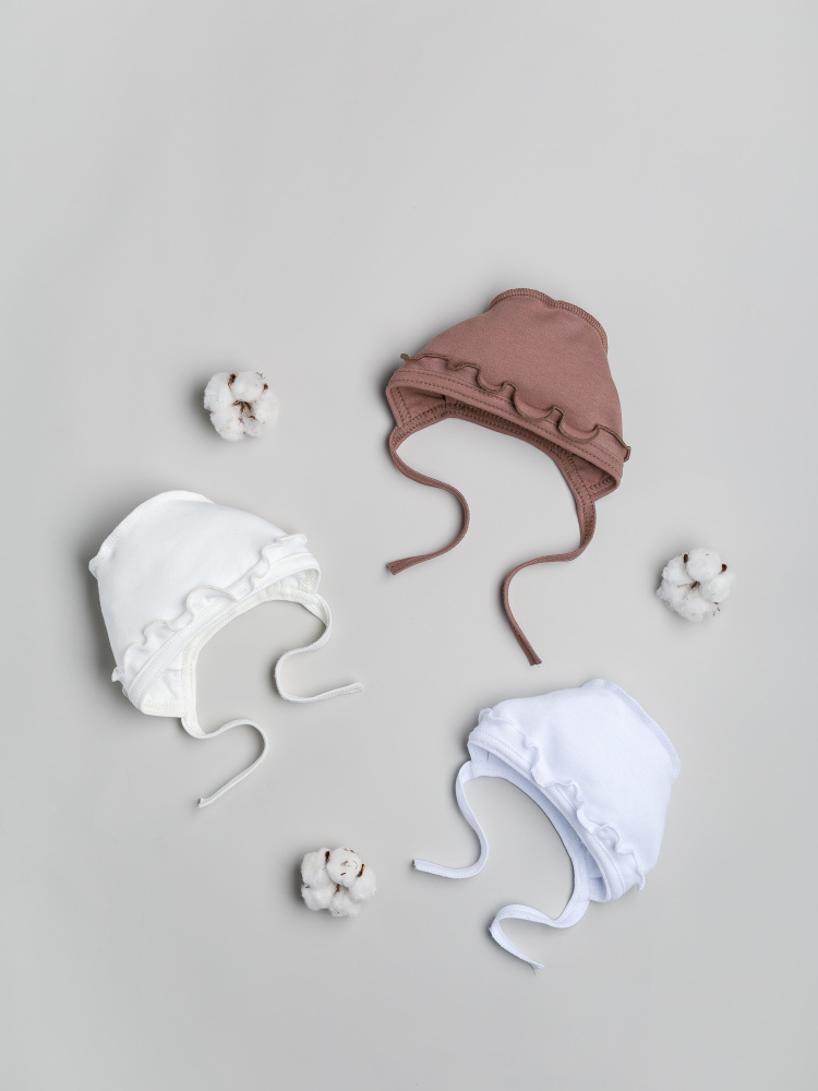 Комплект шапочек для новорожденных, 3 шт #1