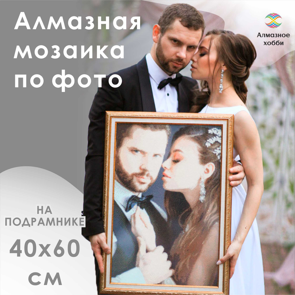 Aлмазная мозаика по фото на подрамнике 40х60 полное заполнение квадратные стразы  #1