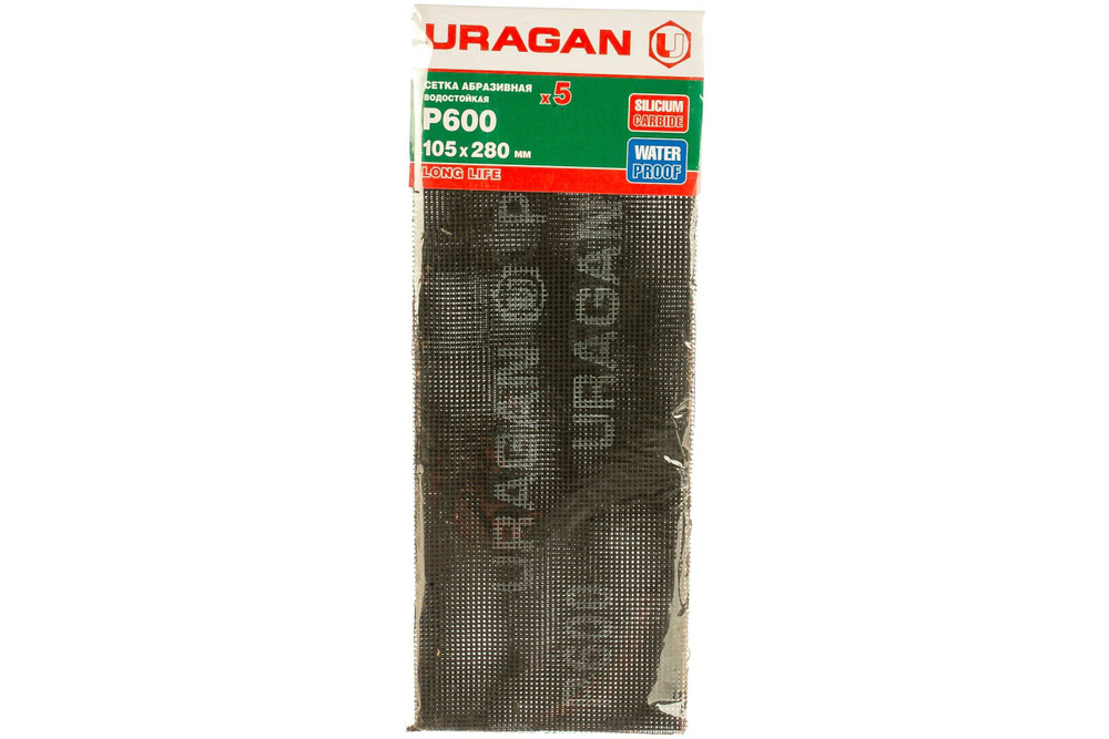 Комплект 5 упак, Шлифовальная сетка URAGAN абразивная, водостойкая № 600, 105х280мм, 5 листов, 35555-600 #1