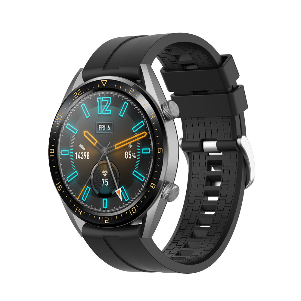 Спортивный силиконовый ремешок для Huawei Watch GT/GT2/GT3 46мм, браслет 22мм, черный  #1