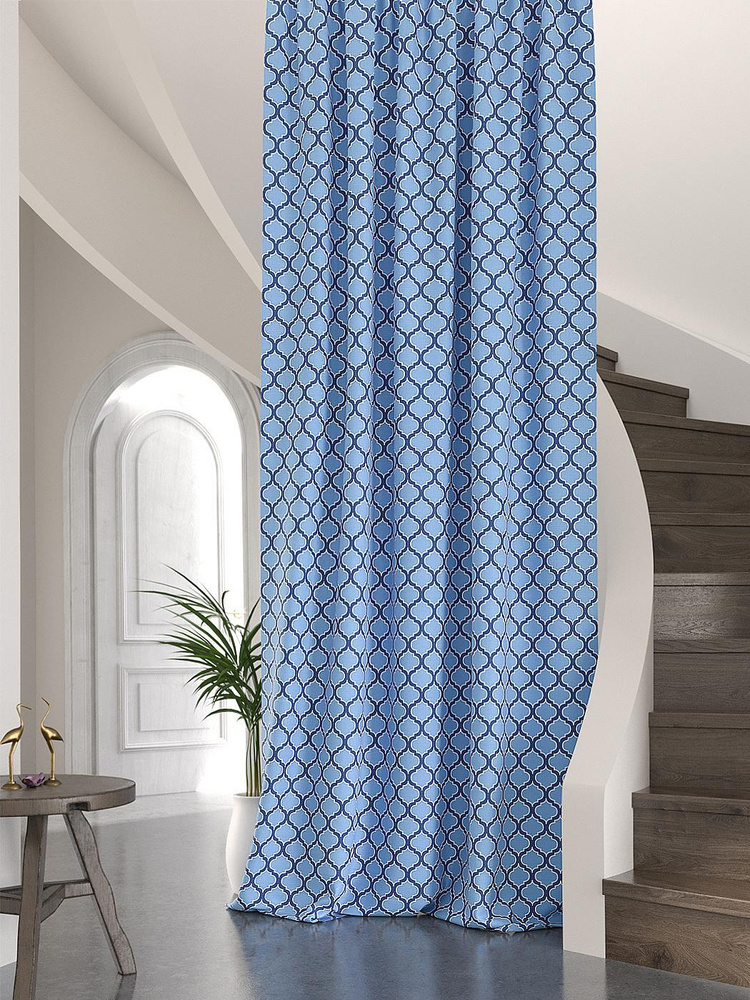 Портьера Габардин AT HOME / шторы в комнату 150х260 см / Линфрес (синий)  #1