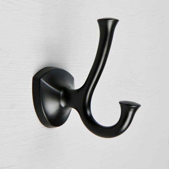 Крючок мебельный Cappio VALUE, двухрожковый, цвет черный #1