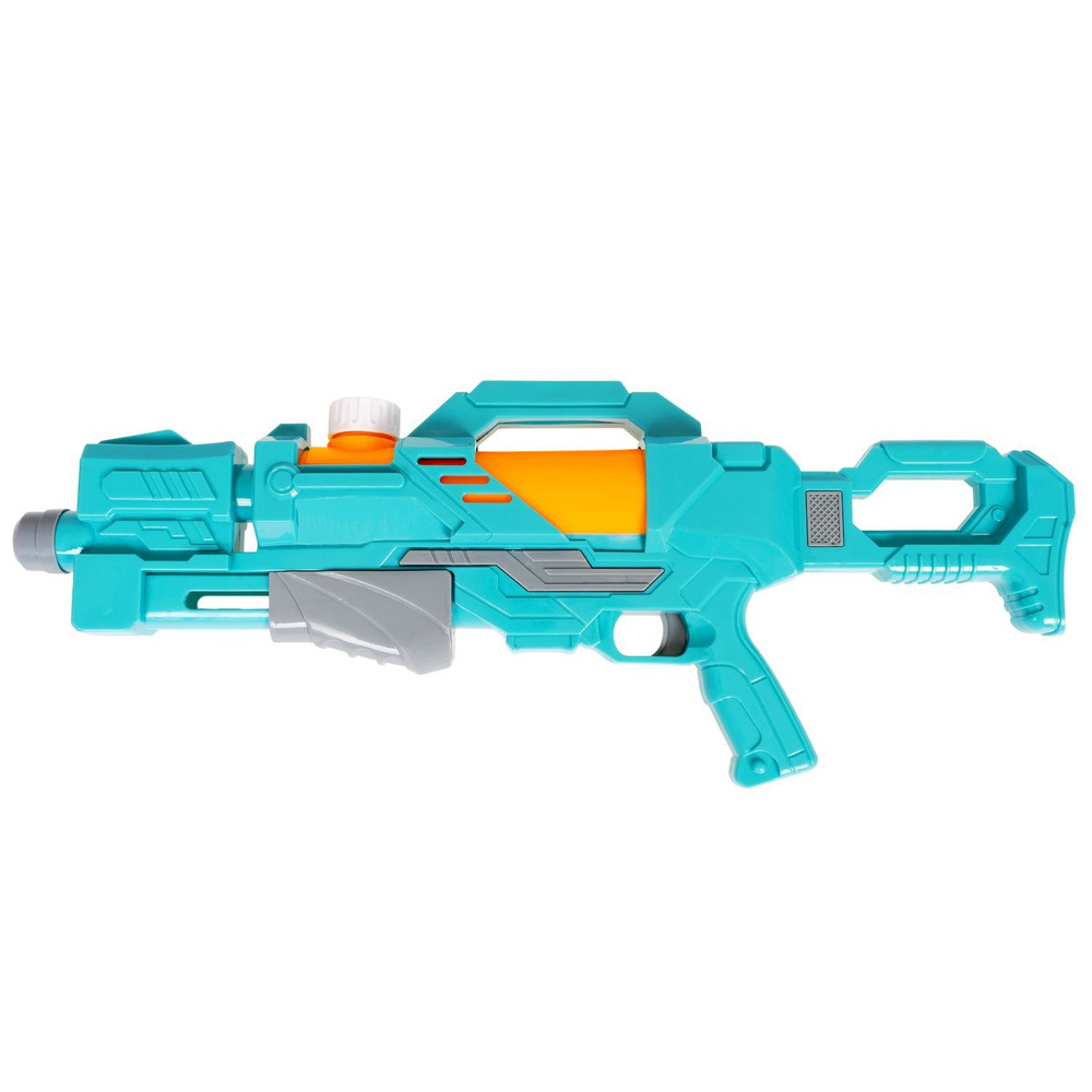 Водный пистолет с помпой "Наше лето" Bondibon игрушечное оружие водяной автомат бластер, зелено-оранжевый #1