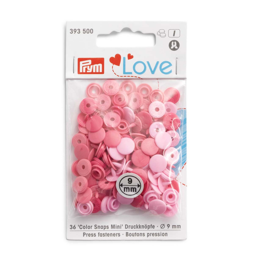 393500 Kнопки Prym Color Snaps Mini 9 мм розовый 36 шт, Love Prym #1