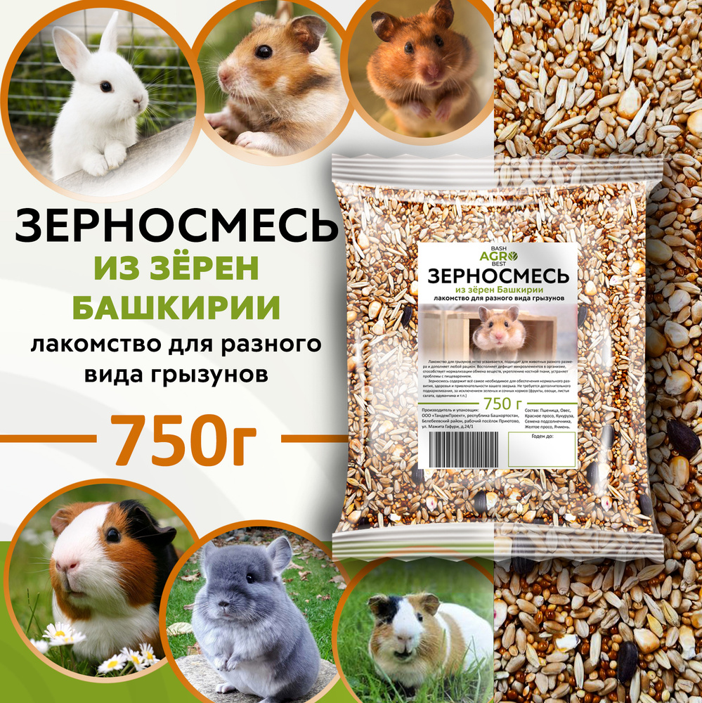 Корм для джунгарских и сирийских хомяков, джунгариков 1 шт. по 750г.  #1