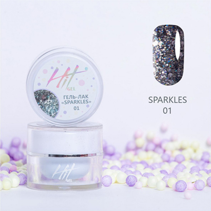 HIT gel, Гель-лак Sparkles №01 #1