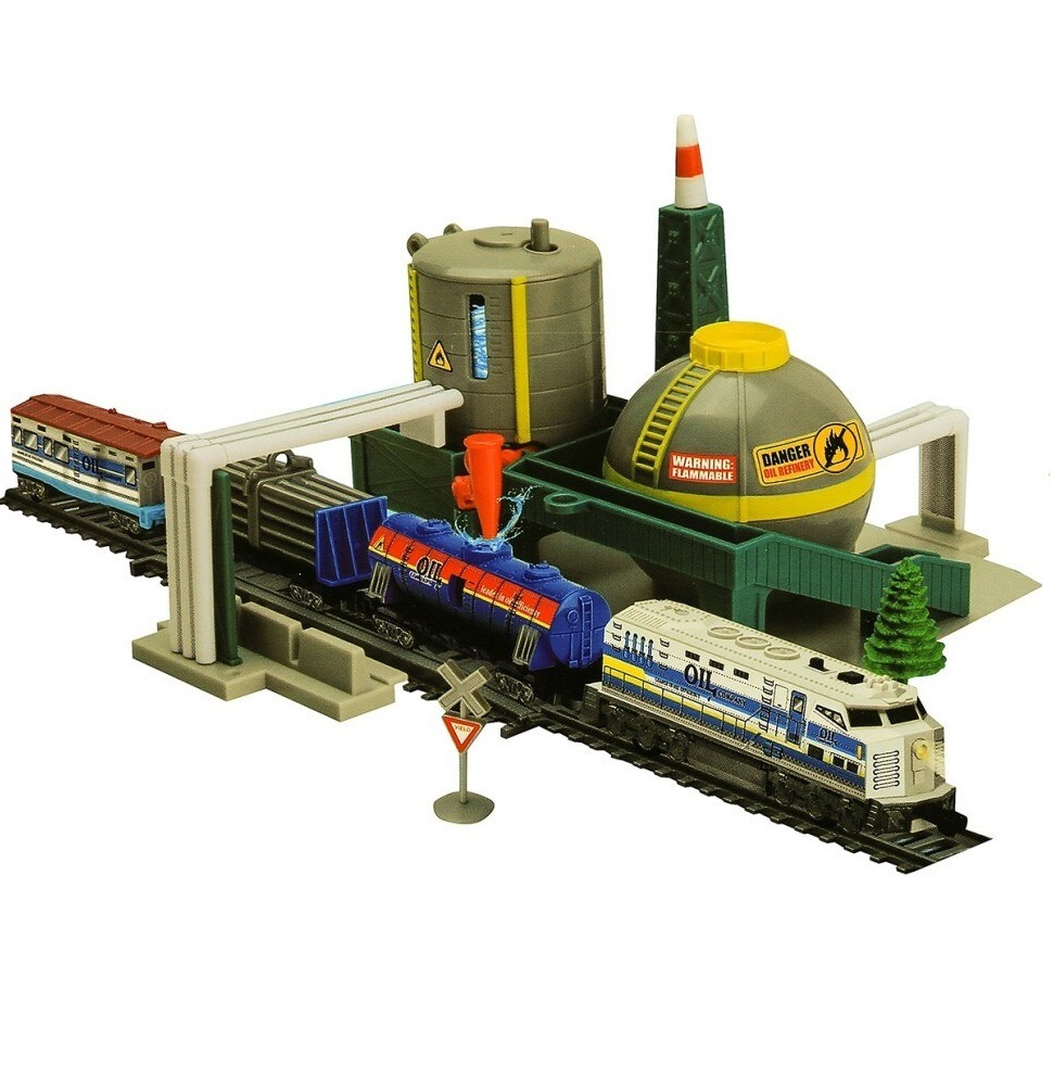 Игрушка детская большая железная дорога 145 х 110 см со станцией загрузки воды, локомотив на батарейках, #1