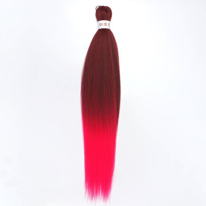 SIM-BRAIDS Канекалон двухцветный, гофрированный, 65 см, 90 гр, цвет красный/розовый(#FR-3)  #1