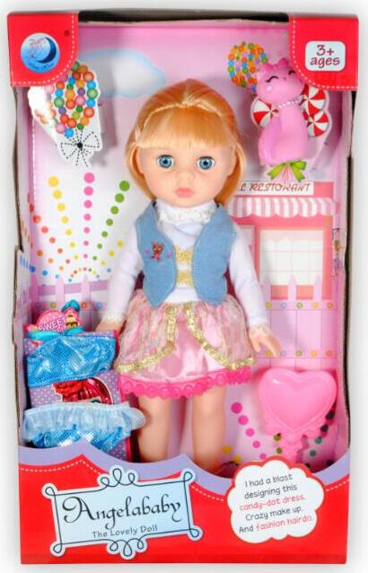 Кукла  Angela в розовой юбочке, 36 см, со звуком, 185477 #1