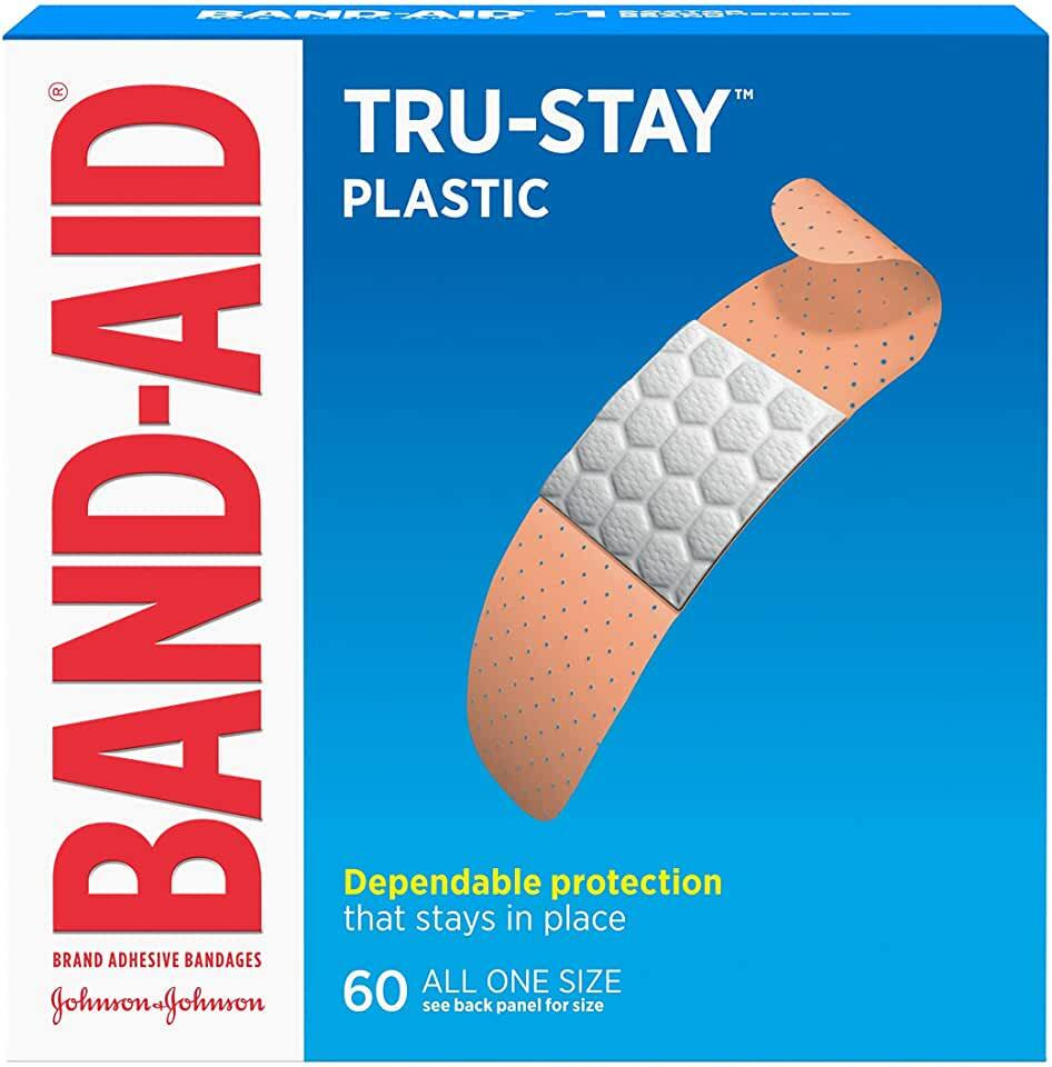 Band Aid Пластыри с клейкой основой, 60 шт / лейкопластырь бактерицидный, суперклейкий. Для заживления #1