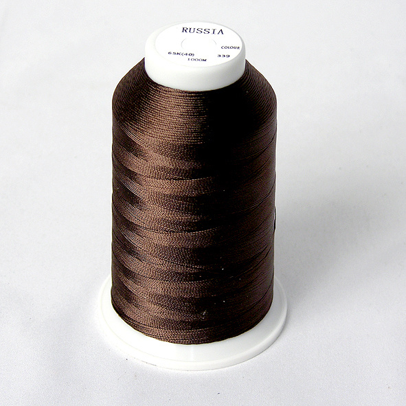 Нитки 40 капрон для швейной машинки (65К-1000м)(арт.339) цв.темно-коричневый 2штуки  #1