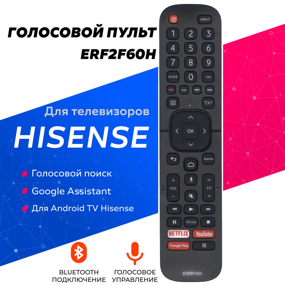 Голосовой пульт ERF2F60H (ERF2E60H) для телевизоров HISENSE / ХАЙСЕНС / ХИСЕНС/ Для Android TV Hisense #1